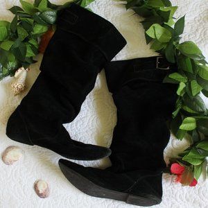 Steve Madden Tyller Black Slouchy Suede Boot